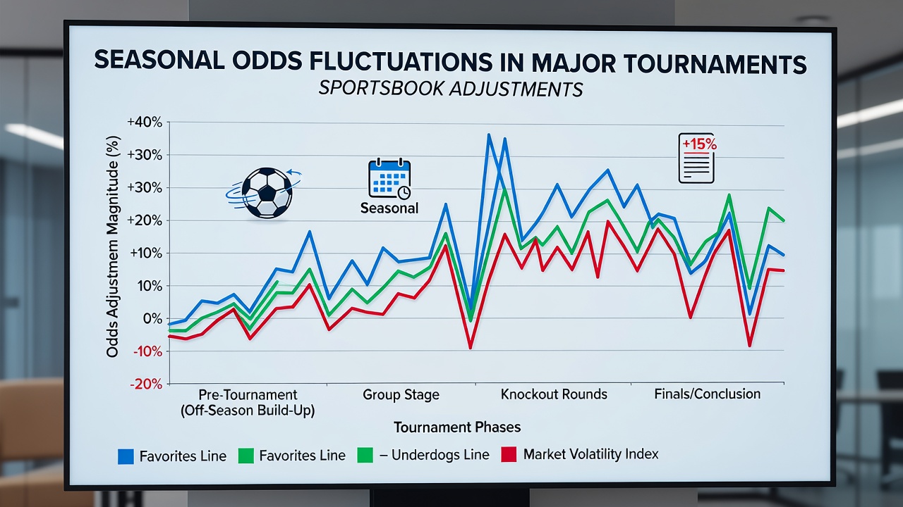 Graph displaying seasonal odds movement patterns in major international tournaments