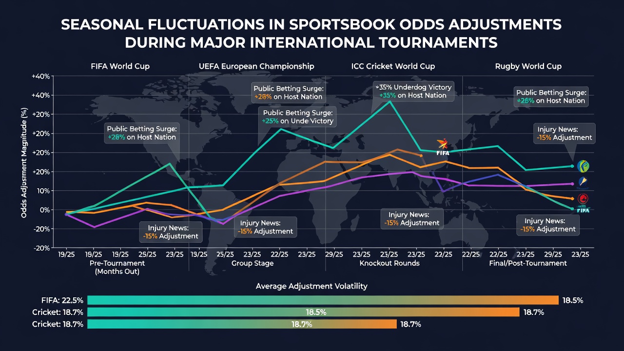 Live odds adjustment chart captured during an international sporting event