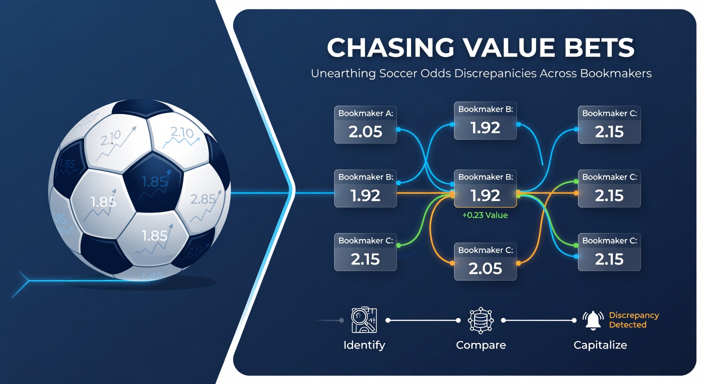 Close-up of a bettor's screen comparing soccer odds tables from Bet365, William Hill, and Pinnacle for an upcoming Bundesliga match, with highlighted value opportunities