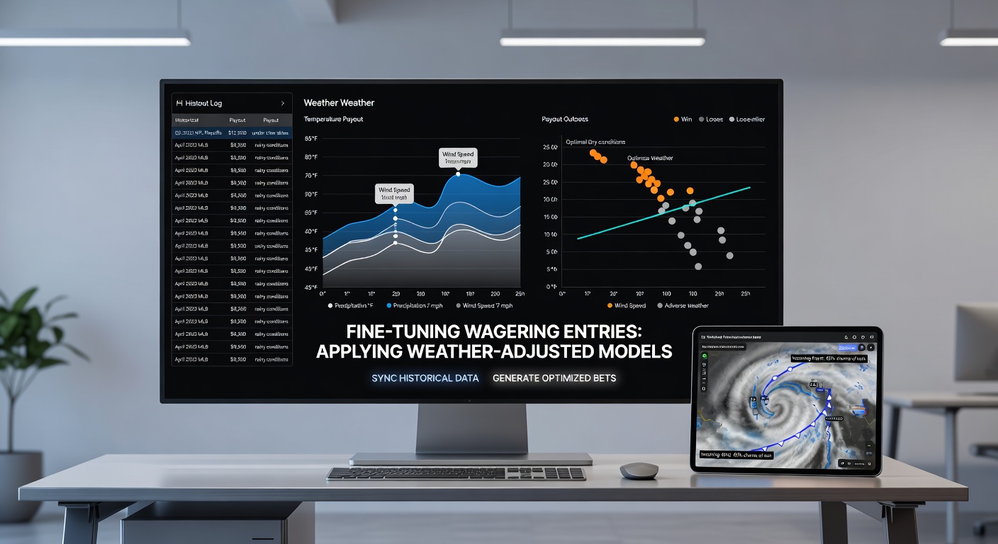 Data visualization showing weather correlations with sports betting payouts