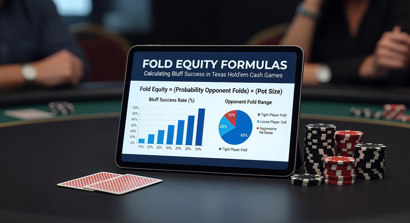 Poker table scene with chips and cards showing a tense bluffing moment in Texas Hold'em cash game