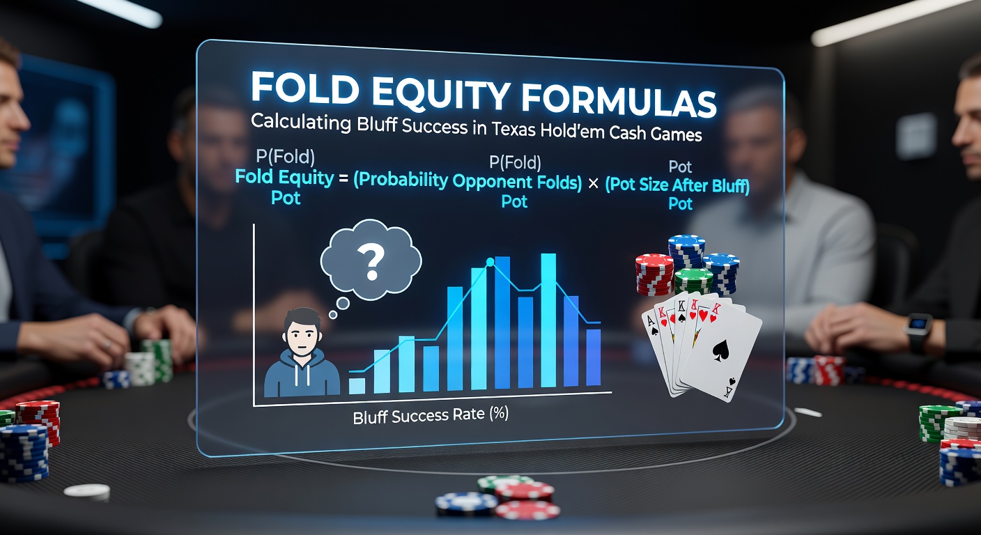 Close-up of poker math notation on a notepad, detailing fold equity EV calculations with example numbers