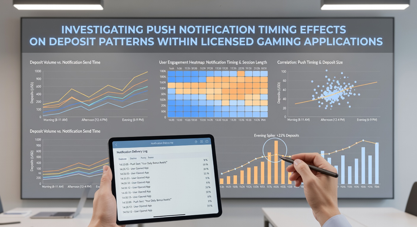 Analysis of push notification timing data overlaid on deposit activity charts from licensed gaming platforms