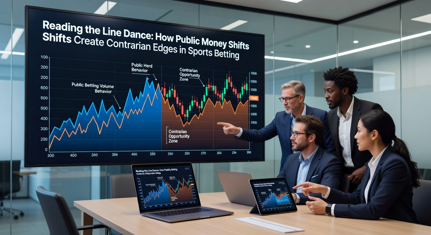 Sportsbook dashboard displaying real-time public betting percentages and line adjustments during a live NFL game