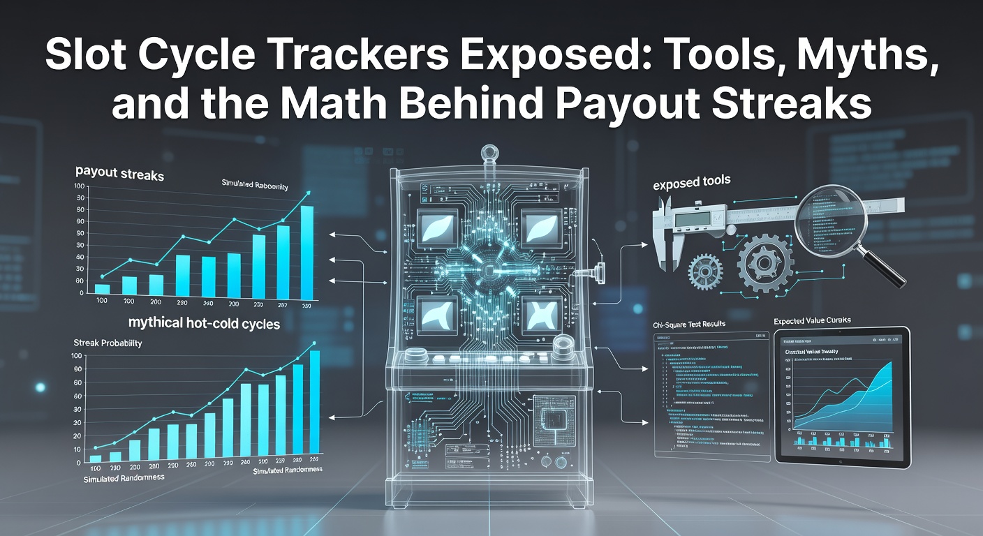 Digital slot cycle tracker interface showing spin logs, win rates, and streak visualizations on a mobile app