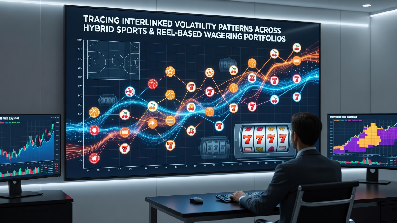 Chart displaying interlinked volatility metrics across sports and reel wagering portfolios over multiple quarters