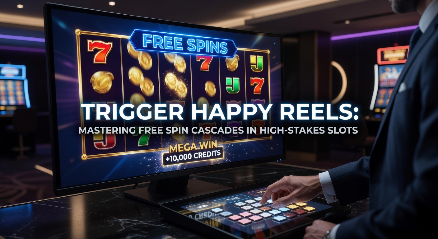 Close-up of a high-roller slot interface with escalating multipliers on cascading free spins, coins pouring out amid vibrant animations